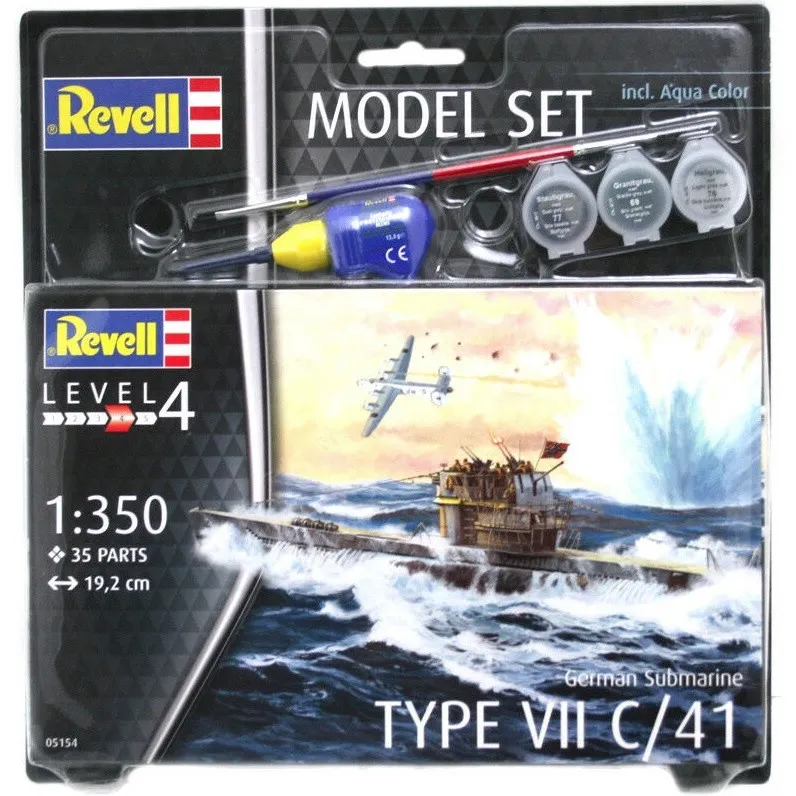 Revell - Modellset Tysk Ubåt Typ VII C/41 1:350