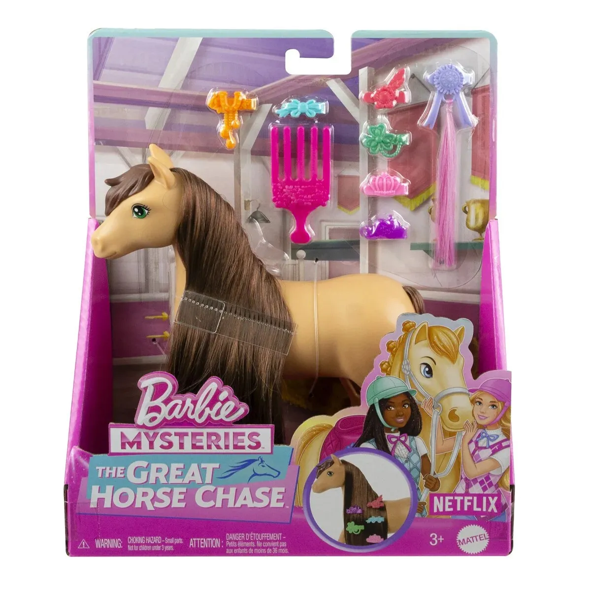 Barbie - Great Horse Chase Ponny med tillbehör