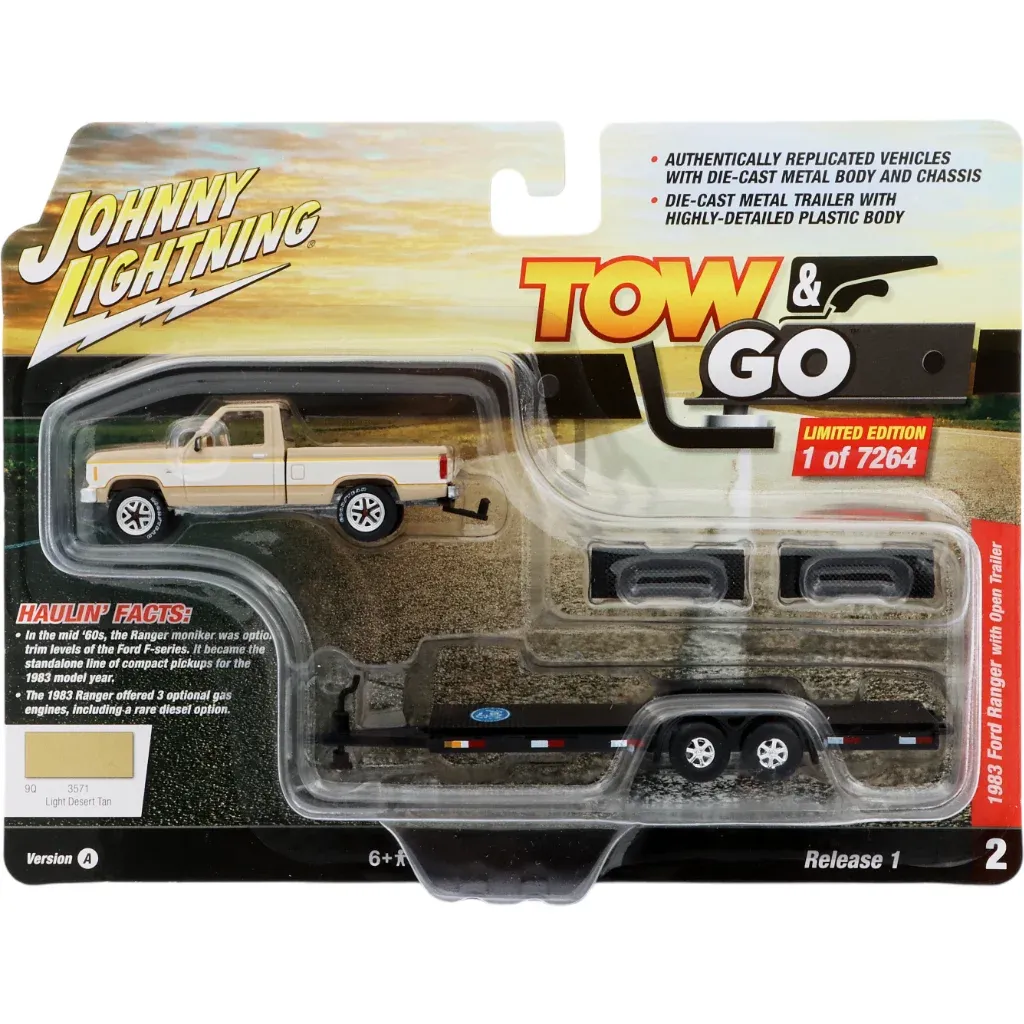Johnny Lightning - Ford Ranger med Öppen Trailer - 1:64
