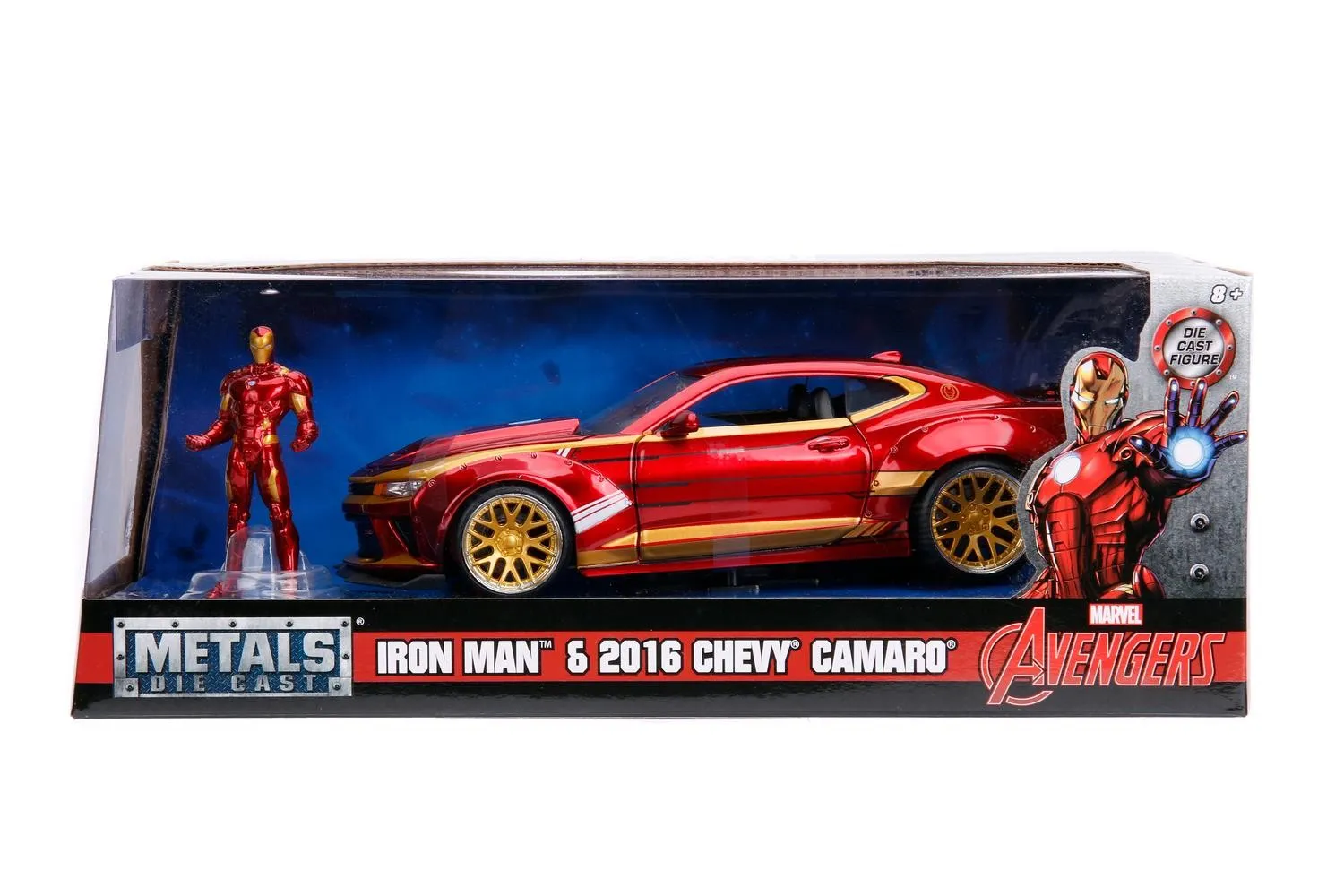 Jada Toys - Iron Man 2016 Chevy Camaro med figur Metall 1:24