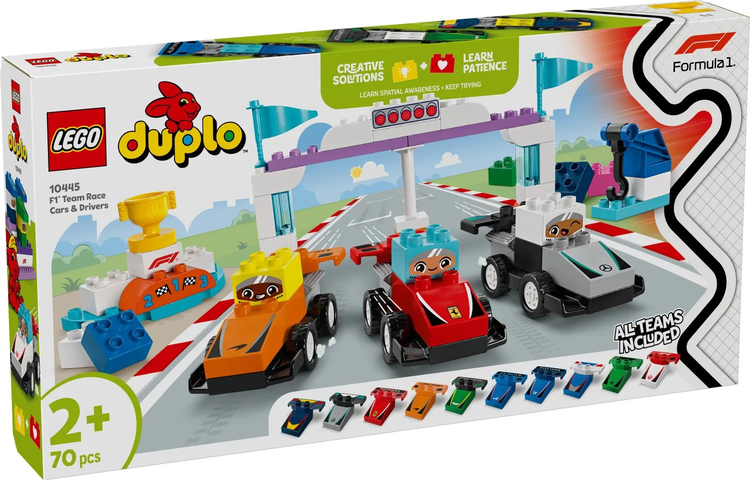 LEGO - DUPLO F1 Team racerbilar och förare