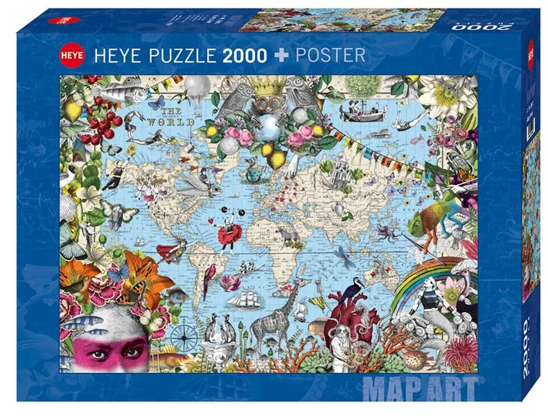 Pussel Map Art: Underlig värld