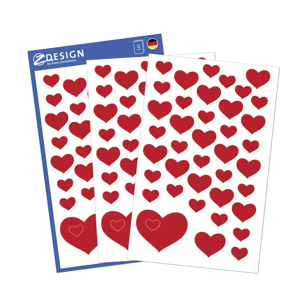 Avery Stickers Hjärtan