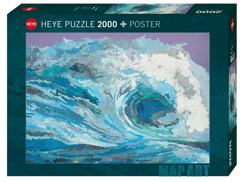 Pussel Map Art Våg 2000 Bitar