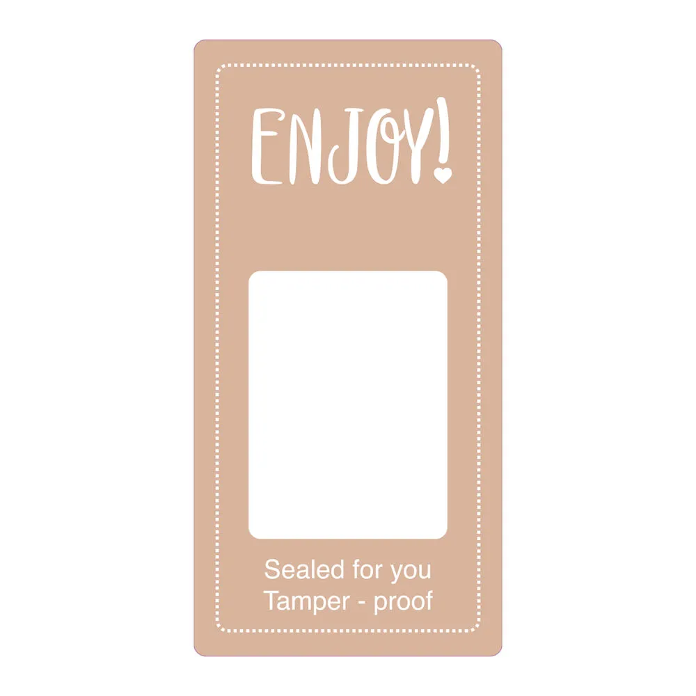 Meto - Etiketter Enjoy / Have a nice day! 50 x 100 mm brun