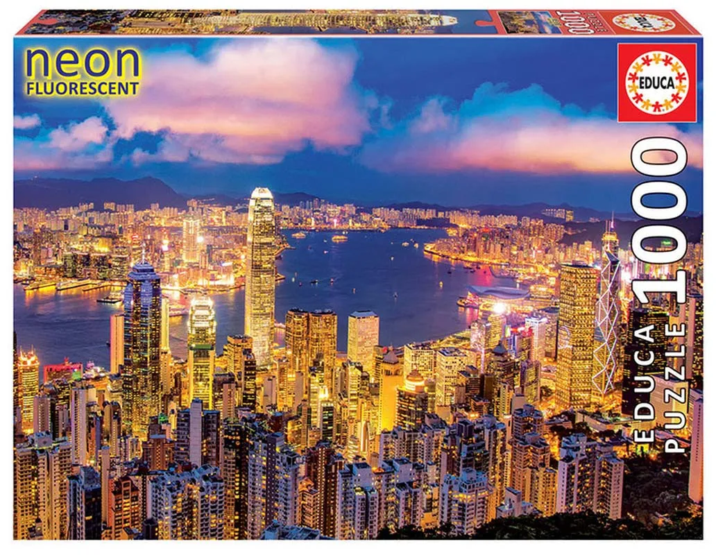 Neon Pussel Hong Kong Skyline 1000 Bitar