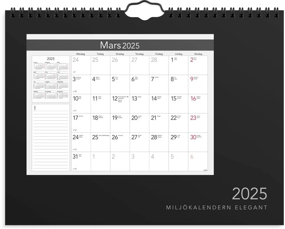 Burde Miljökalendern Elegant 2025