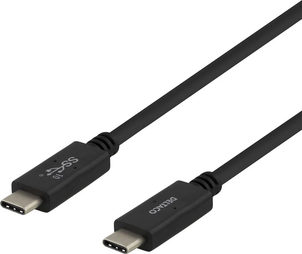 Deltaco - Kabel USB-C till USB-C 3.1 G2 1 meter