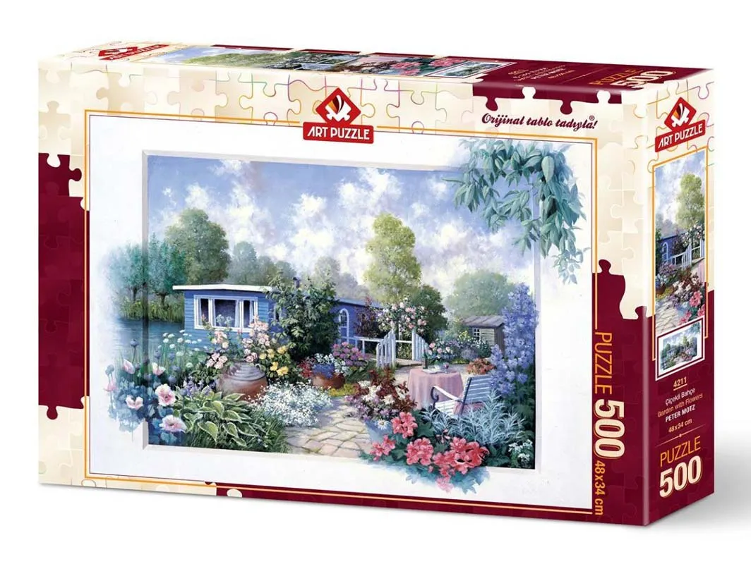 Pussel - Blommig trädgård